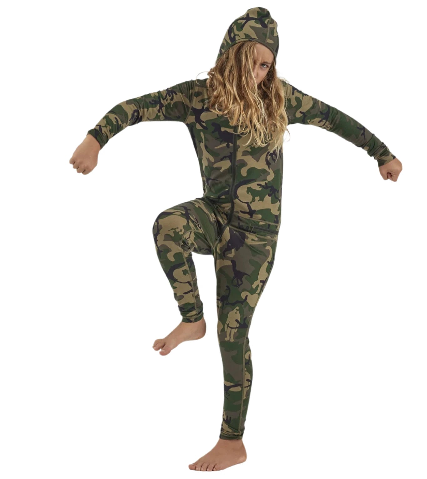 Airblaster Junior's Ninja Suit 2025 - Black ninja suit with a black belt and white mask on the chest.