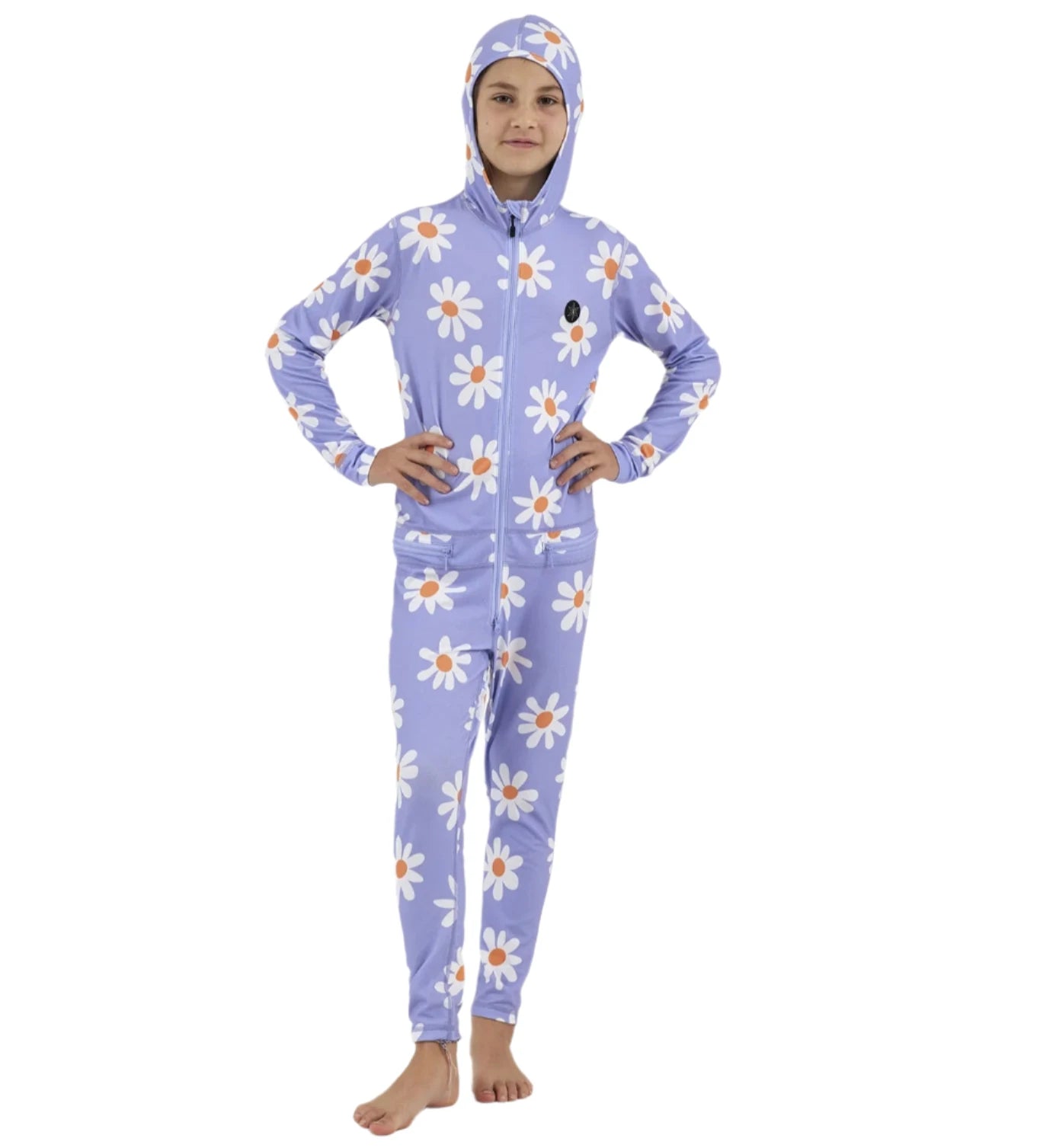 Airblaster Junior's Ninja Suit 2025 - Black onesie with a white ninja mask design on chest and back.