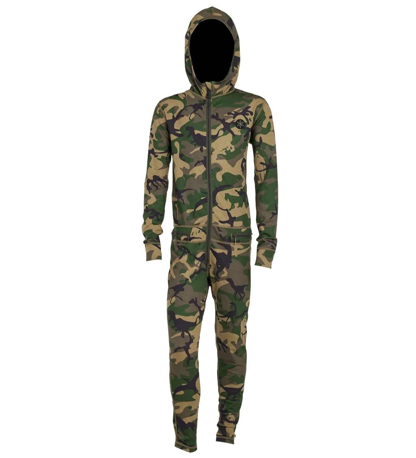 Airblaster Junior's Ninja Suit 2025 - Black ninja suit with a black and grey camouflage pattern.