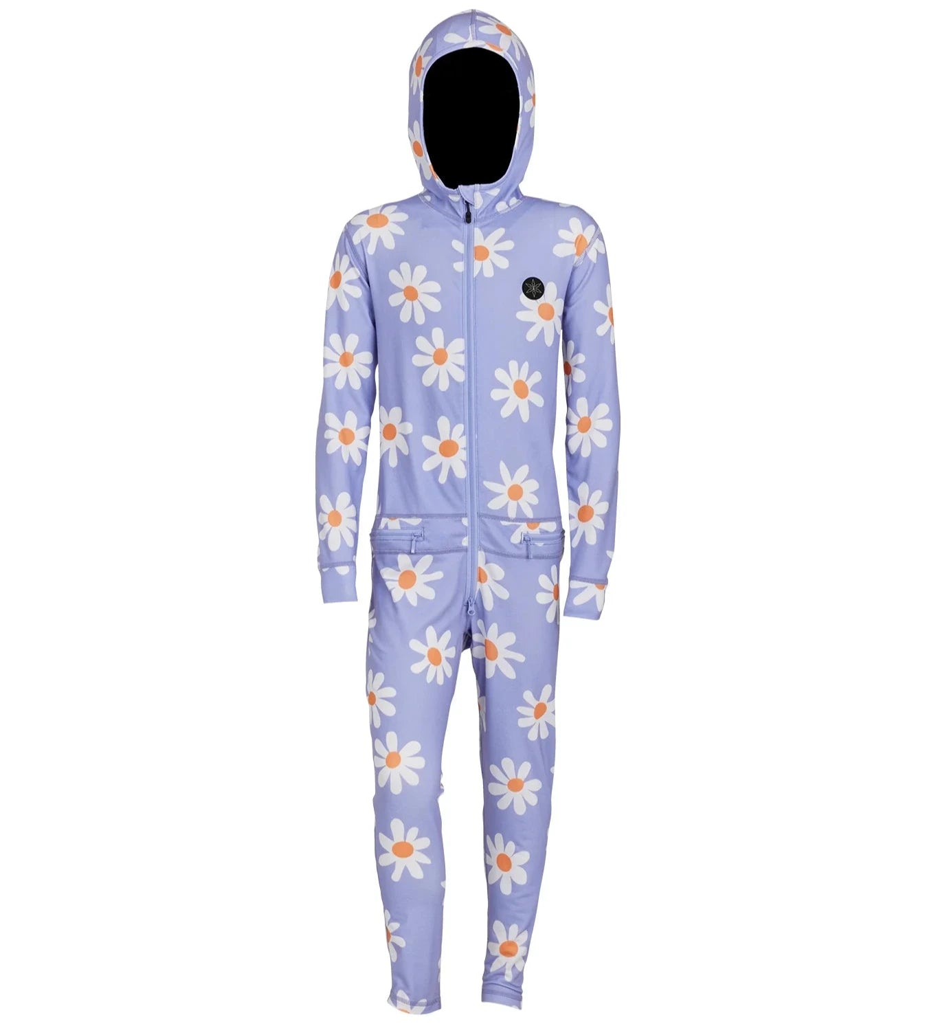 Airblaster Junior's Ninja Suit 2025 - Black onesie with a ninja mask design on front and back.