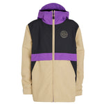 Airblaster Junior's Trencher Insulated Jacket 2025 - A black and purple jacket with a hood, featuring a white logo on the chest.
