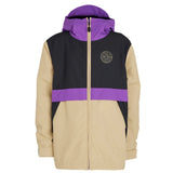 Airblaster Junior's Trencher Insulated Jacket 2025 - A black and purple jacket with a hood, featuring a white logo on the chest.