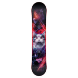 CAPiTA - Junior's Jess Kimura Mini Snowboard 2025 with a black background and white text, featuring a close-up of a smiling girl wearing a pink helmet and goggles.
