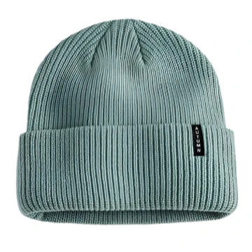 Autumn Select Beanie 2025 - A light blue beanie with a ribbed texture and folded cuff.