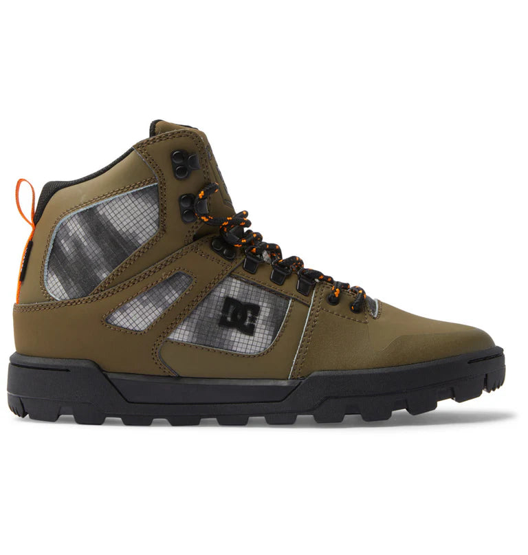 DC Pure High Top Water Resistant Boots 2024 - A pair of high-top boots with a water-resistant design, featuring a sleek and modern aesthetic.