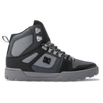 DC Pure High Top Water Resistant Boots 2024 - A pair of high-top boots with a water-resistant design, featuring a sleek black and white color scheme.
