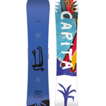 CAPITA AERONAUT SNOWBOARD 2026 - White snowboard with black and red logo on top left corner, black bindings on bottom edge.