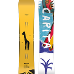 CAPITA AERONAUT SNOWBOARD 2026 - White snowboard with black and red logo on top left corner, black bindings on bottom edge.
