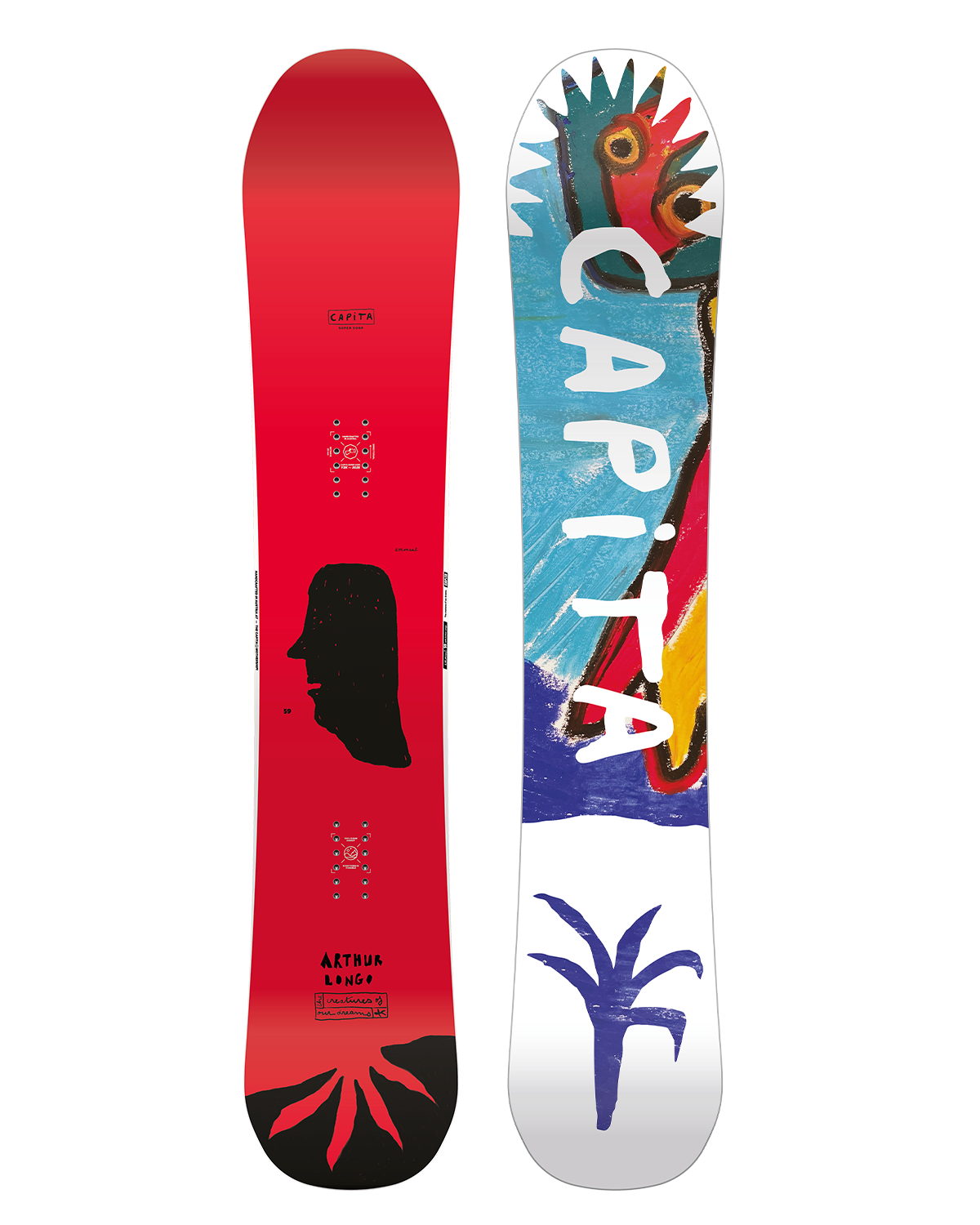 CAPITA Aeronaut Snowboard 2026 - White snowboard with black and red logo on top left corner of board.