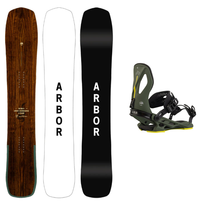 Arbor A-Frame Camber Snowboard with Arbor Cypress Pat Moore Snowboard Binding