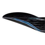GNU Antigravity Snowboard 2026 - A black snowboard with a blue stripe and white outline on top, viewed from an angle.