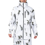3L Shelter Shell Jacket - A white jacket with a black zipper and two zippered pockets on either side.