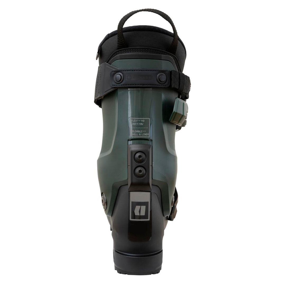 Armada AR One 110 MV Ski Boot 2026 - A dark green ski boot with a black strap and buckle on top.