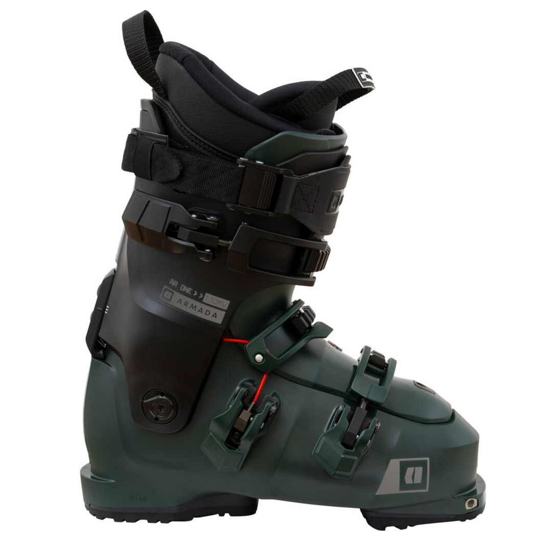 Armada AR One 130 MV Ski Boot 2026 - Black ski boot with a silver logo on the side and black buckles.