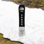 Arbor Element Camber 2023 - B-grade snowboard with a black top sheet and white lettering.