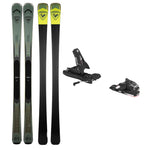 USED - Rossignol Arcade 84 with SPX 12 Demo Bindings - A pair of skis and bindings, featuring a green base color with black accents on the tips and tails.