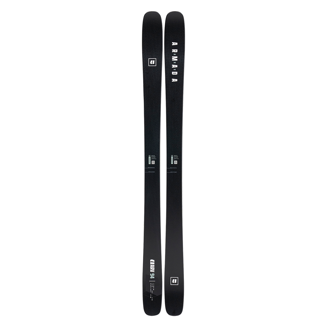 Armada ARV 94 Skis 2026 - Black skis with white lettering and a small logo on top of each ski.