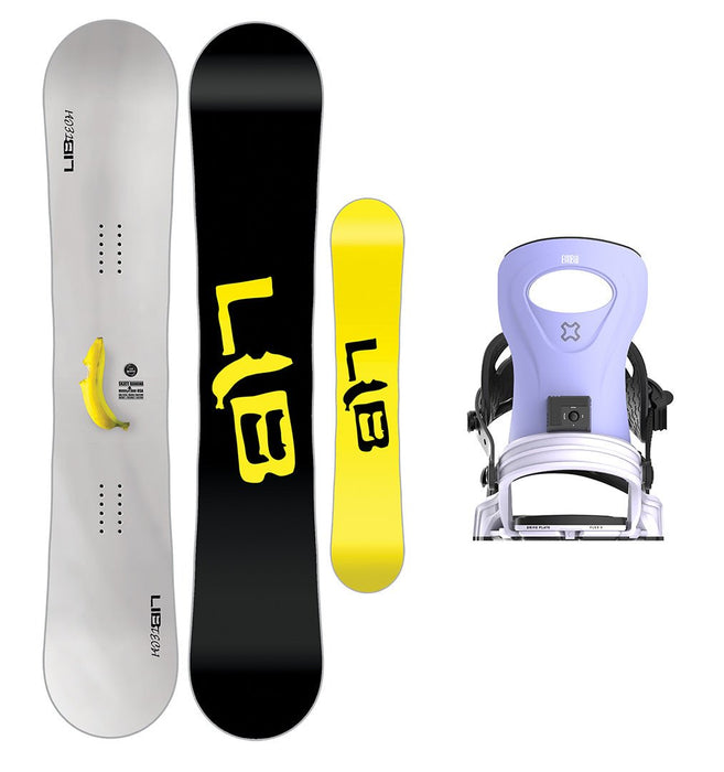 Lib Tech Skate Banana Snowboard with Bent Metal Women's Metta Snowboard Binding 2025