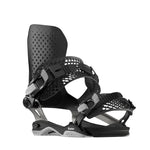 Bataleon Blaster Asymwrap Snowboard Bindings - A black snowboard binding with a textured strap and silver buckles.