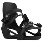 Bataleon Junior's Minishred Snowboard Bindings 2025 - Black bindings with silver buckles and straps on a white background.