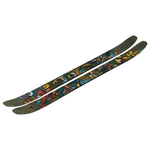 Atomic Bent Chetler 110 Skis 2026 - A pair of skis with a black base and colorful abstract design featuring yellow, blue, green, orange, red, white, and brown shapes.