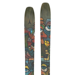 Atomic Bent Chetler 110 Skis 2026 - A pair of skis with a black and white abstract design on the top sheet, featuring a stylized mountain range and trees.