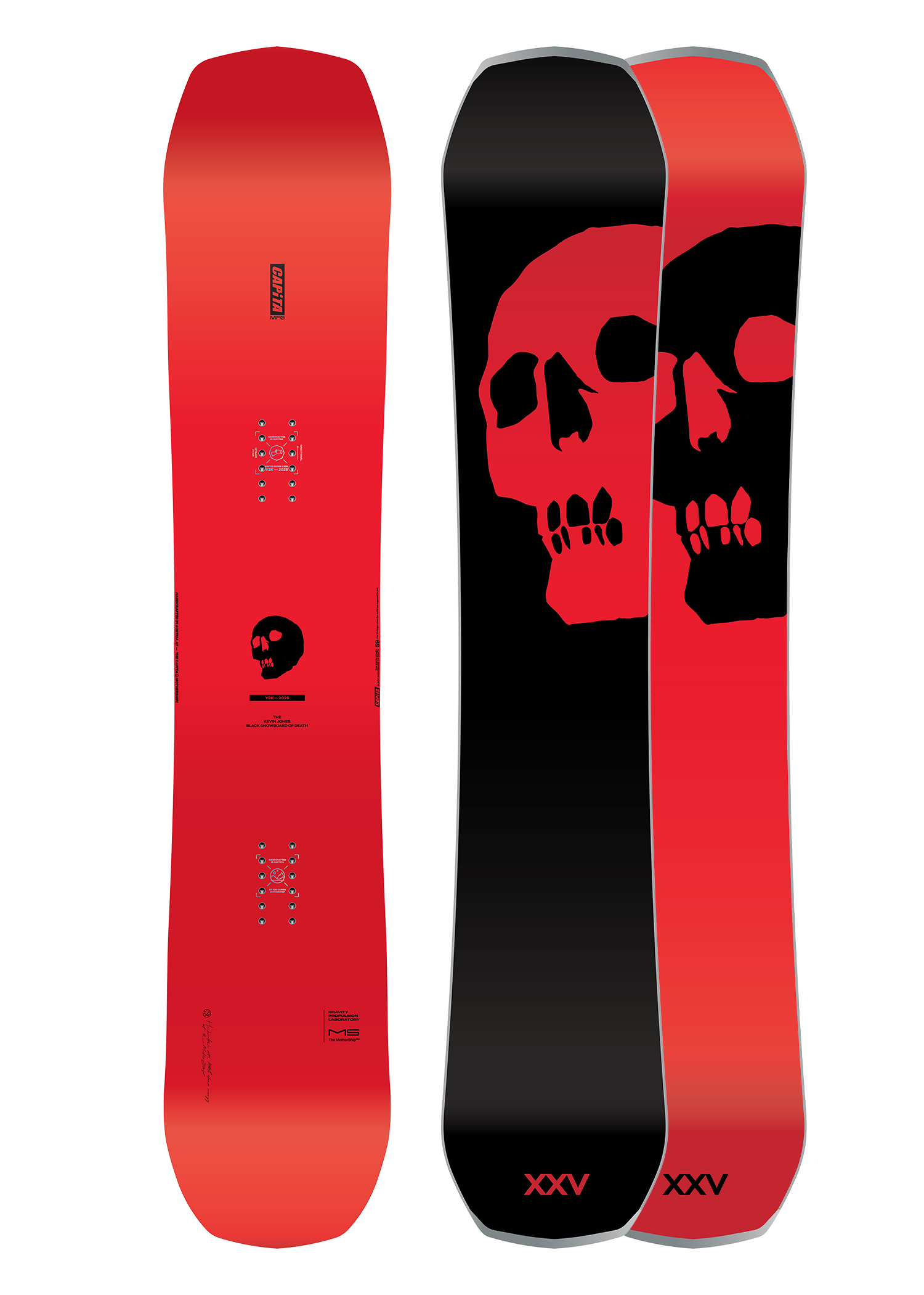 CAPiTA - The Black Snowboard of Death Snowboard 2026 is a black snowboard with a white logo and text on top.