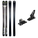 USED - Blizzard Brahma 88 with Griffon 13 Bindings - A pair of skis and bindings, featuring a black base color with white lettering on the top sheet.