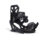 Now Brigade Snowboard Bindings 2024 - Black bindings with gold logos on straps and buckles.