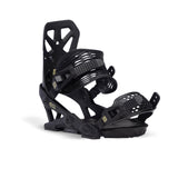 Now Brigade Snowboard Bindings 2024 - Black bindings with gold logos on straps and buckles.