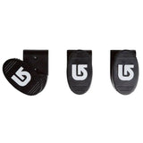 Burton Snowboard Wall Mount - Black wall mount with a small, circular metal hook and a rectangular base plate featuring a white "B" logo.