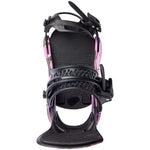 Burton Women's Lexa X Snowboard Bindings - A black and pink snowboard binding with a leopard print design on the straps.