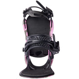 Burton Women's Lexa X Snowboard Bindings - A black and pink snowboard binding with a leopard print design on the straps.