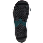 Burton Women's Limelight Step On Snowboard Boots 2025 - A pair of white snowboard boots with a teal-colored strap and buckle on the side.