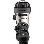 Salomon Women's S/Pro Supra 105 Dual BOA Ski Boots - A pair of white ski boots with black accents and a textured pattern on the side, viewed from the front.