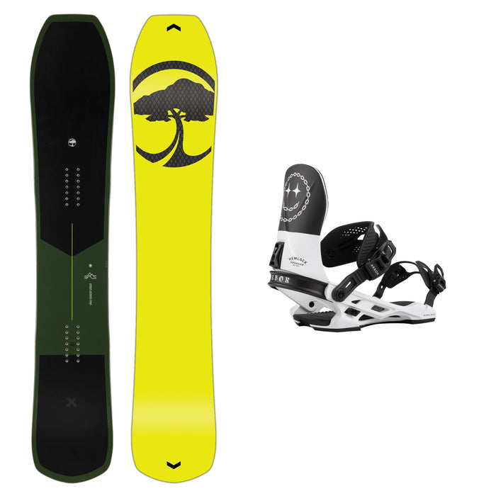 Arbor Carbon Coda Snowboard with Arbor Hemlock Boss Dog Snowboard Binding 2025