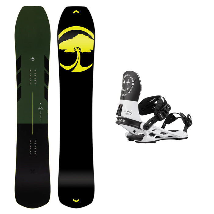 Arbor Coda Camber Snowboard with Arbor Hemlock Boss Dog Snowboard Binding 2025