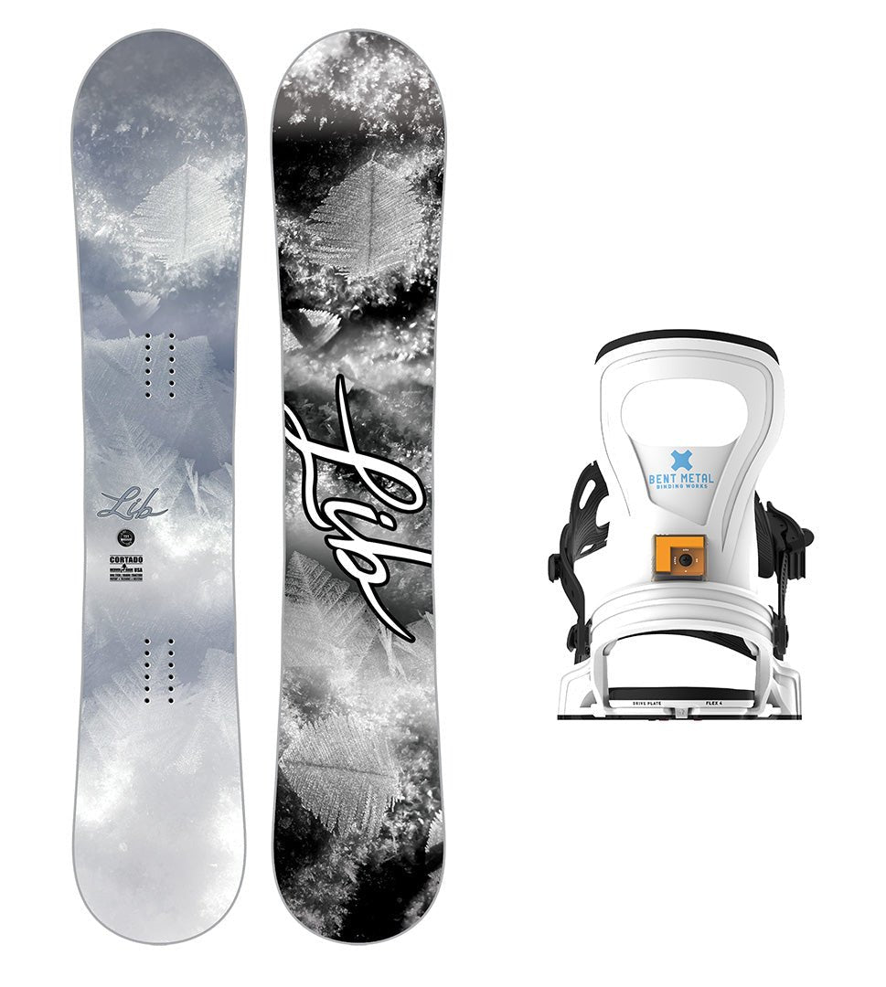 Lib Tech Cortado Snowboard with Bent Metal Women's Beam Snowboard Bind