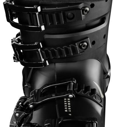 Atomic Women's Hawx Ultra 115 RS Ski Boot 2024 - Black ski boot with a textured pattern on the upper cuff and a silver buckle.