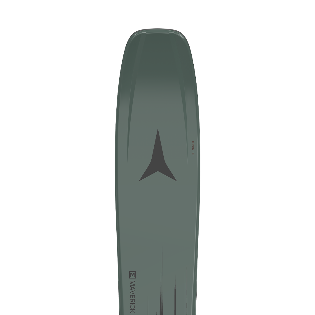 Atomic Maverick 96 CTI Skis 2026 - A pair of dark green skis with a black logo on top and a white background.