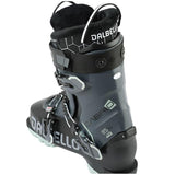 Dalbello Women's Cabrio MV 85 Ski Boots - Black ski boots with white lettering and logos, featuring a sleek design with a prominent "Cabrio" logo on the side.