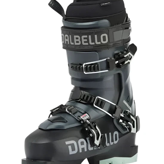 Dalbello Women's Cabrio LV 85 W 3D Wrap Ski Boot 2026 - Black ski boot with white lettering and silver buckles.