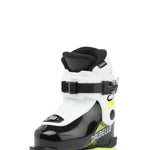 Dalbello Kid's CX 1.0 Cabrio GW Ski Boots 2026 - A pair of white ski boots with black and yellow accents, featuring a strap closure system.