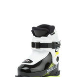 Dalbello Kid's CX 1.0 Cabrio GW Ski Boots 2026 - A pair of white ski boots with black and yellow accents, featuring a strap closure system.
