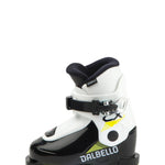 Dalbello Kid's CX 1.0 Cabrio GW Ski Boots 2026 - A pair of white ski boots with black accents and a yellow logo on the side.