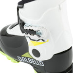 Dalbello Kid's CX 1.0 Cabrio GW Ski Boots 2026 - A pair of white ski boots with black and yellow accents, featuring a distinctive "CX" logo on the side.