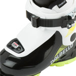 Dalbello Kid's CX 1.0 Cabrio GW Ski Boots 2026 - A pair of white ski boots with black and yellow accents, featuring a distinctive "DALBELLO" logo on the side.