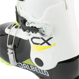 Dalbello Kid's CX 2.0 Cabrio GW Ski Boots 2026 - White ski boots with black and yellow accents, featuring a silver buckle on the side.