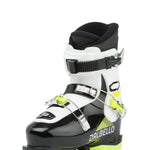 Dalbello Youth CX 3.0 Cabrio GW Ski Boots 2026 - A pair of black and white ski boots with neon green accents, featuring a sleek design and prominent "CX" logo on the side.