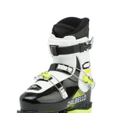 Dalbello Youth CX 3.0 Cabrio GW Ski Boots 2026 - A pair of black and white ski boots with neon green accents, featuring a sleek design and prominent "CX" logo on the side.
